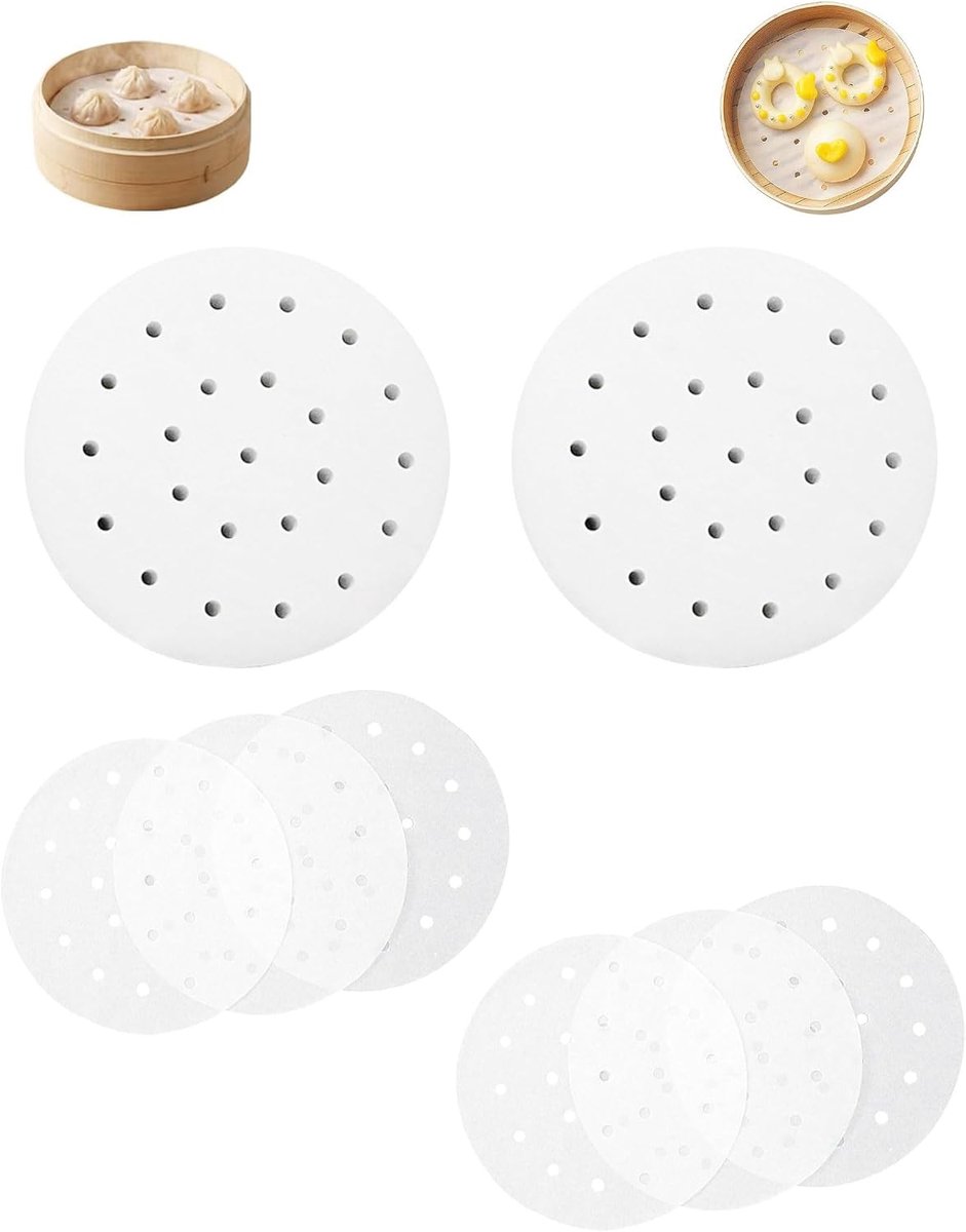 Rundes Backpapier 6.5 inch - Anti-aanbaklaag - Vetdicht keukenpapier - Perfect voor het bakken van burgers - ShopVlot