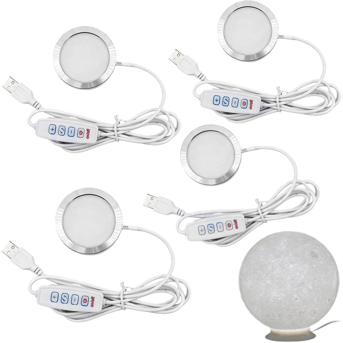 LED Verlichtingsset voor 3D Printer - 4 Stuks - Dimbaar in 3 Kleuren - Helder Licht voor Bambu Lab - ShopVlot