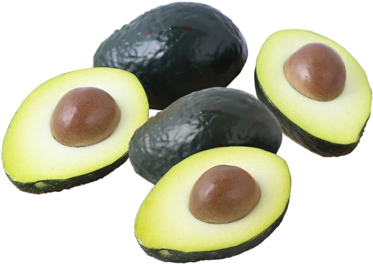 Nepproduct Avocado's 5 stuks - Realistisch plastic - Perfect voor tafeldecoratie - Ideaal voor feesten - ShopVlot