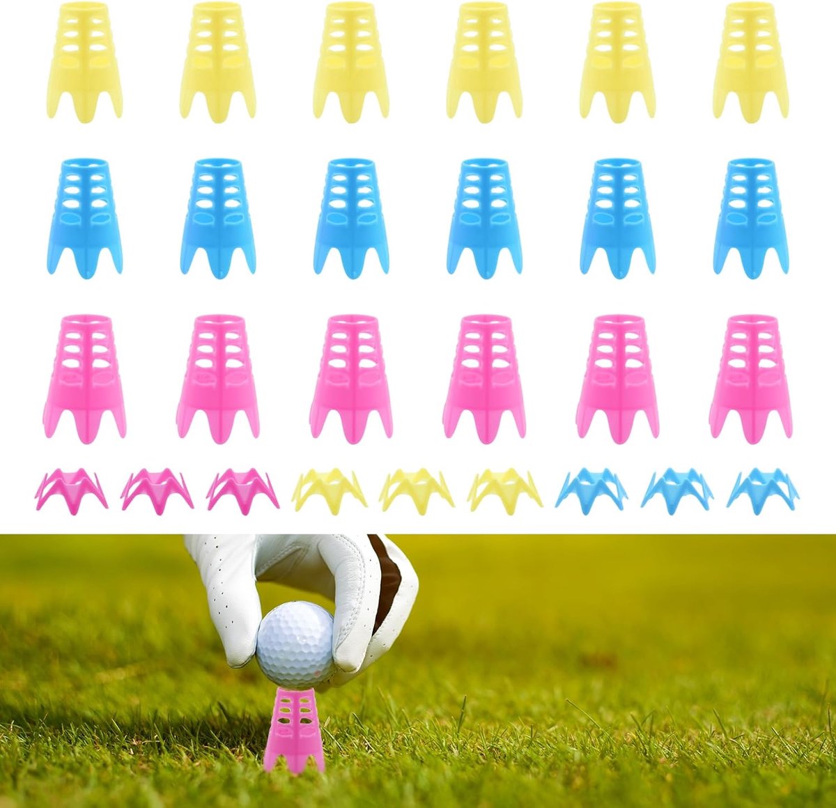 Golf Tees Plastic 27 Stuks - Kleurig - Herbruikbaar - Ideaal voor Training - ShopVlot