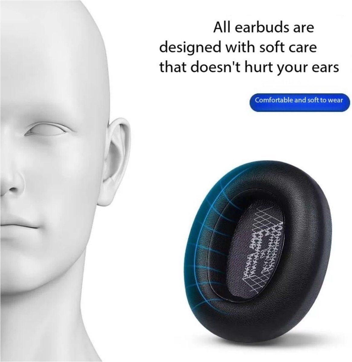 Vervangende oorkussens geschikt voor JBL E65 E65BTNC - Soft memory foam - Perfecte pasvorm - Verbeterde geluidservaring - ShopVlot