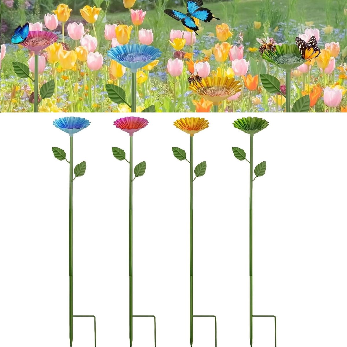 Solidchoice - Set van 4 Bijenkoppen Drinkbekers voor Insecten