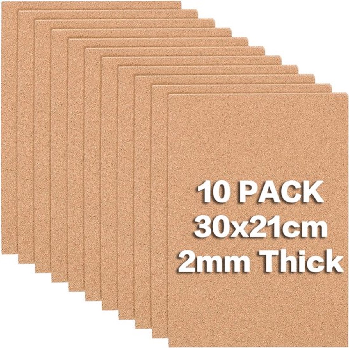 Kurkplaten A4 - 10 Stuks - 2 mm Dik - Antislip en Isolatie
