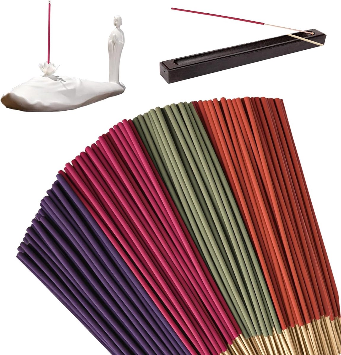 Wierookstokjes 200 stuks - 100% Natuurlijk - Lavendel, Kersenbloesem, Rozen en Salie - Voor Meditatie en Ontspanning - ShopVlot