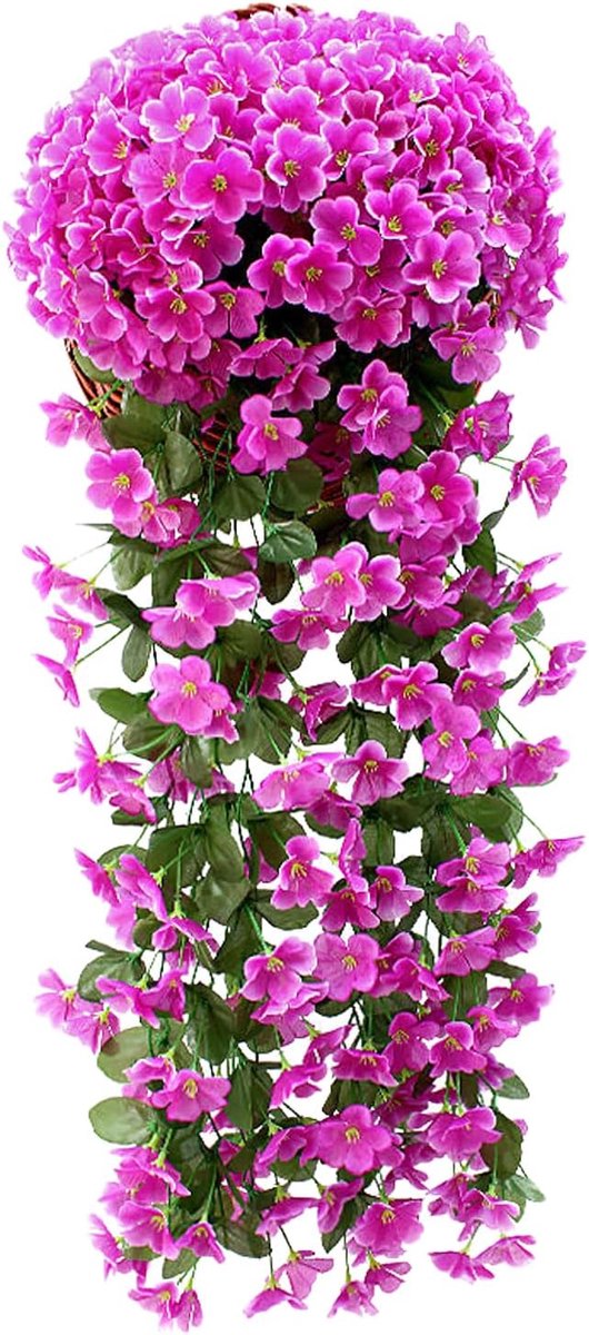 Kunstplant Wisteria Hangend - 2 Stuks - Kunstbloemen van Zijde en Plastic - Perfect voor Wanddecoratie - ShopVlot