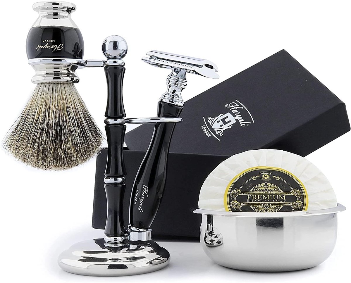 Scheerset - Zwart - 5-delige Set - Roestvrij Staal - Voor Dames en Heren