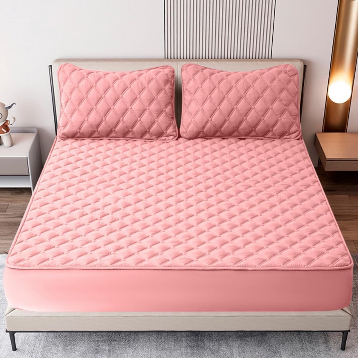 Matrasbeschermer 180x200 cm - Roze - Waterproof - Ademend voor optimaal slaapcomfort - ShopVlot