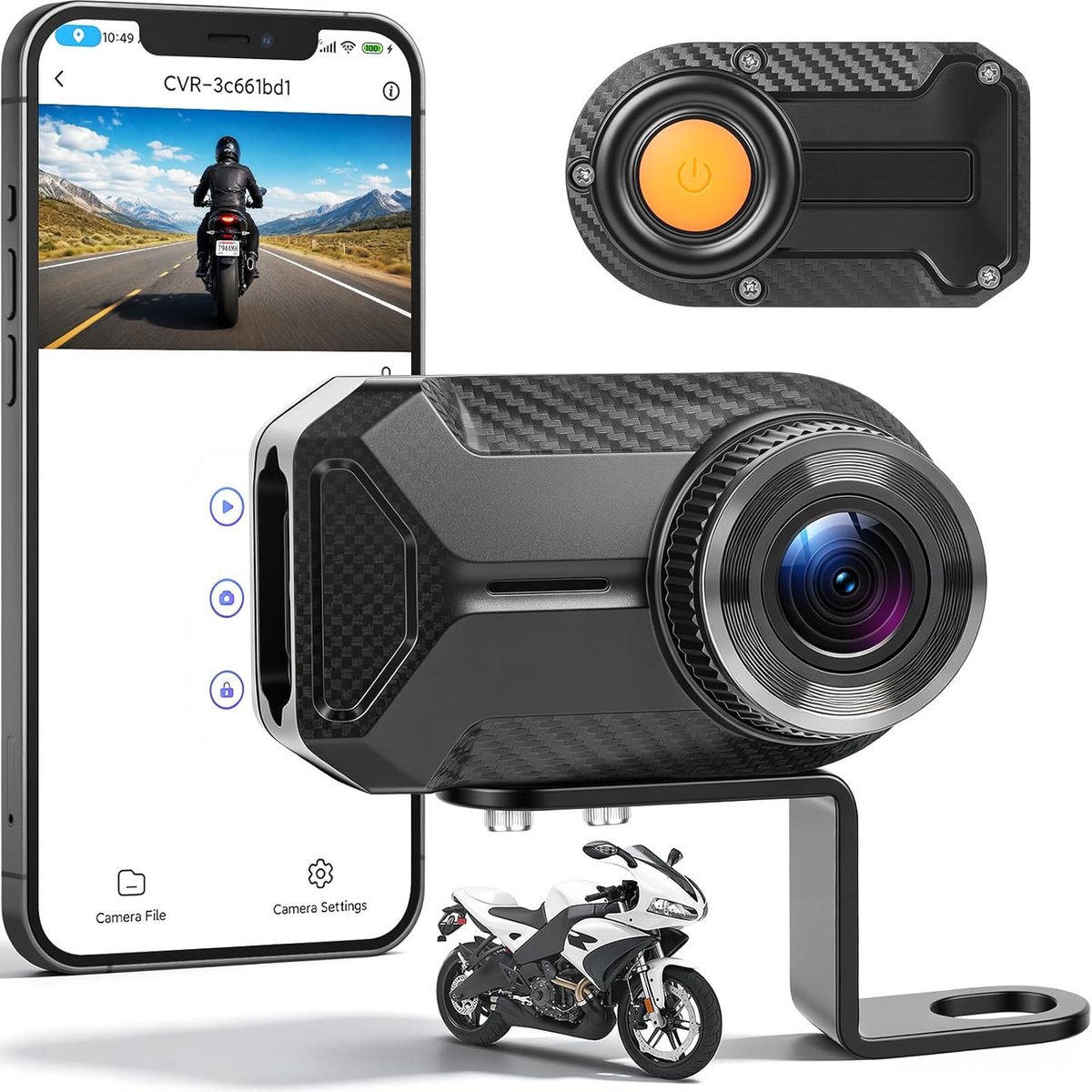 motorfiets dashcamera 1080P HD - compact en draagbaar - IP66 waterdicht - betrouwbare registratie van ritten - ShopVlot