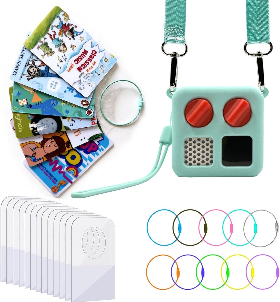 Yoto Mini beschermhoes met kaarthouder - silicone - schouderband - optimale bescherming - ShopVlot