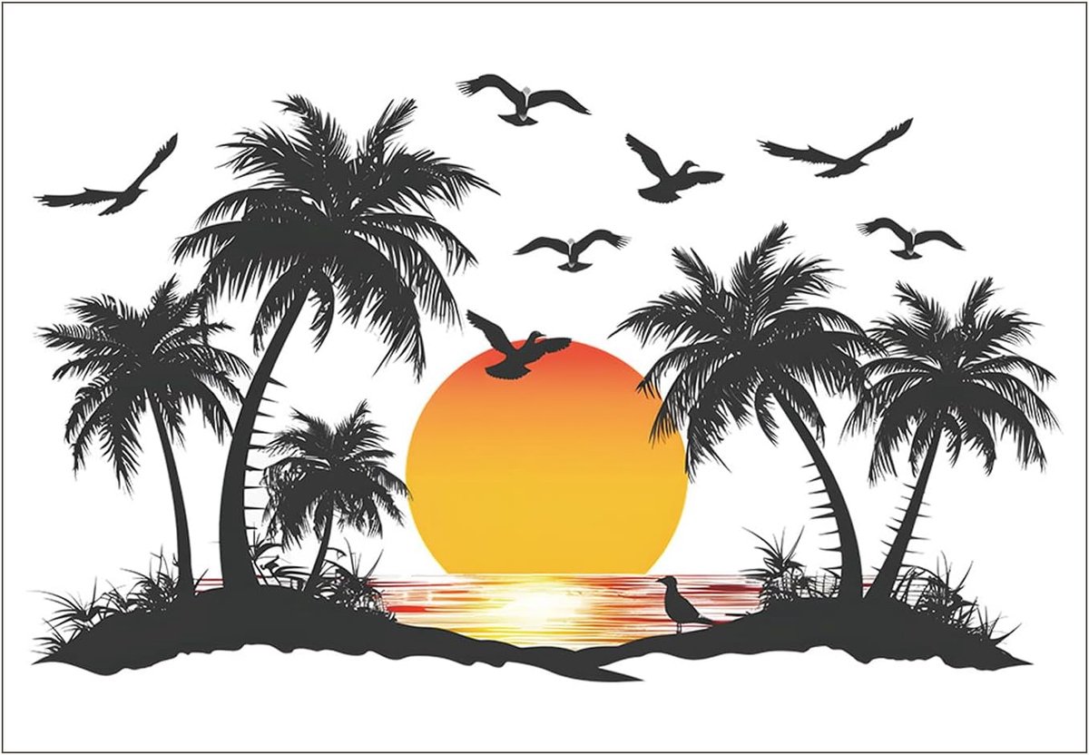 Muurstickers Palmboom - Boho Palm Tropische Bladeren - Decoratie voor Woonkamer en Slaapkamer - ShopVlot