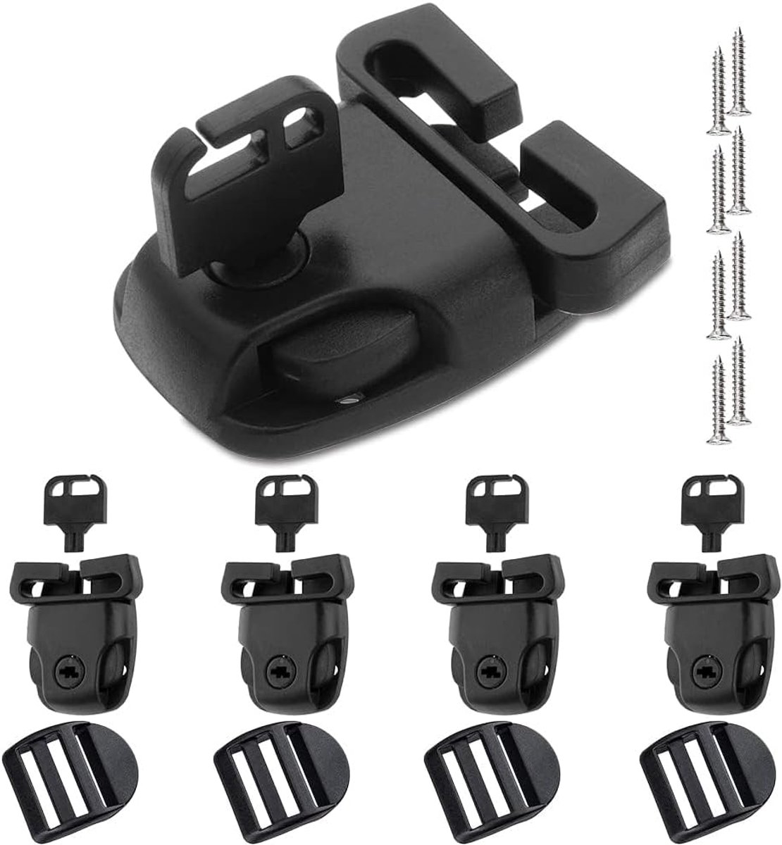 Hot Tub Cover Lock vervangset - 4 stuks clips met reserve sleutels - Geschikt voor 2.5 cm banden - Bescherm je spa - ShopVlot