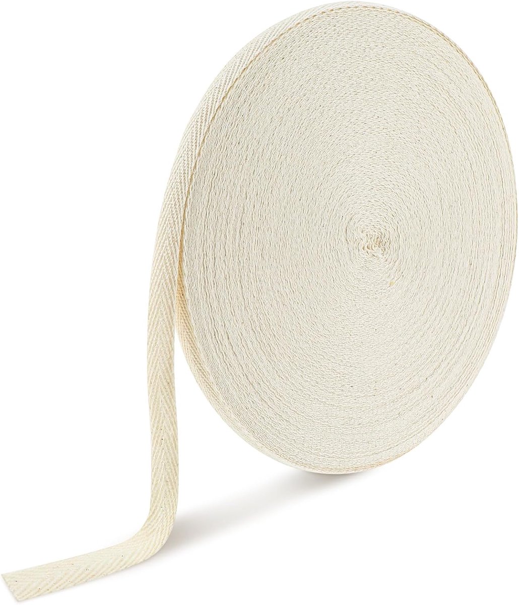 Biasband 50m - Katoenen tape 10mm - Herringbone stiksel - Ideaal voor naaiwerk - ShopVlot