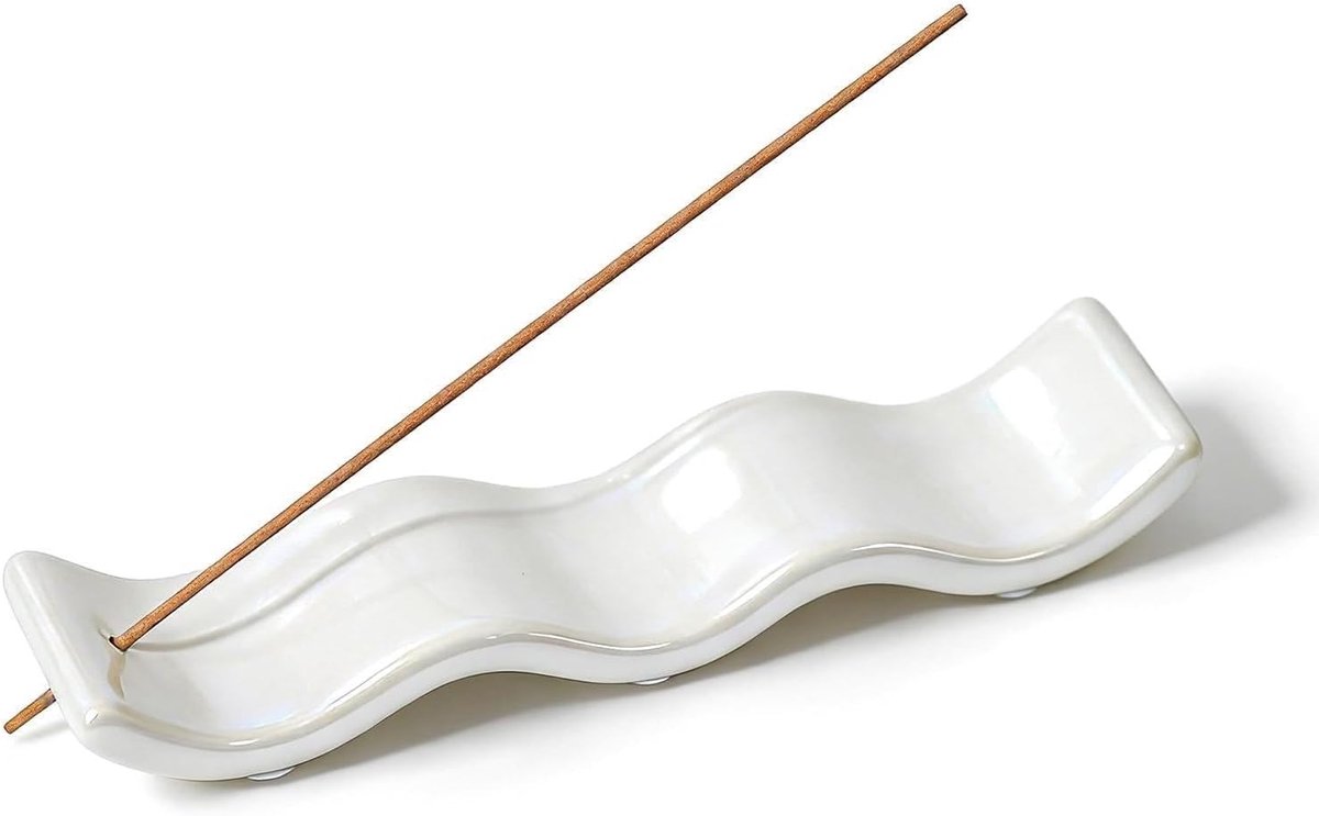 Wierookstokjeshouder keramisch - hittebestendig met asopvanger - voor yoga en meditatie - decoratieve toevoeging - ShopVlot