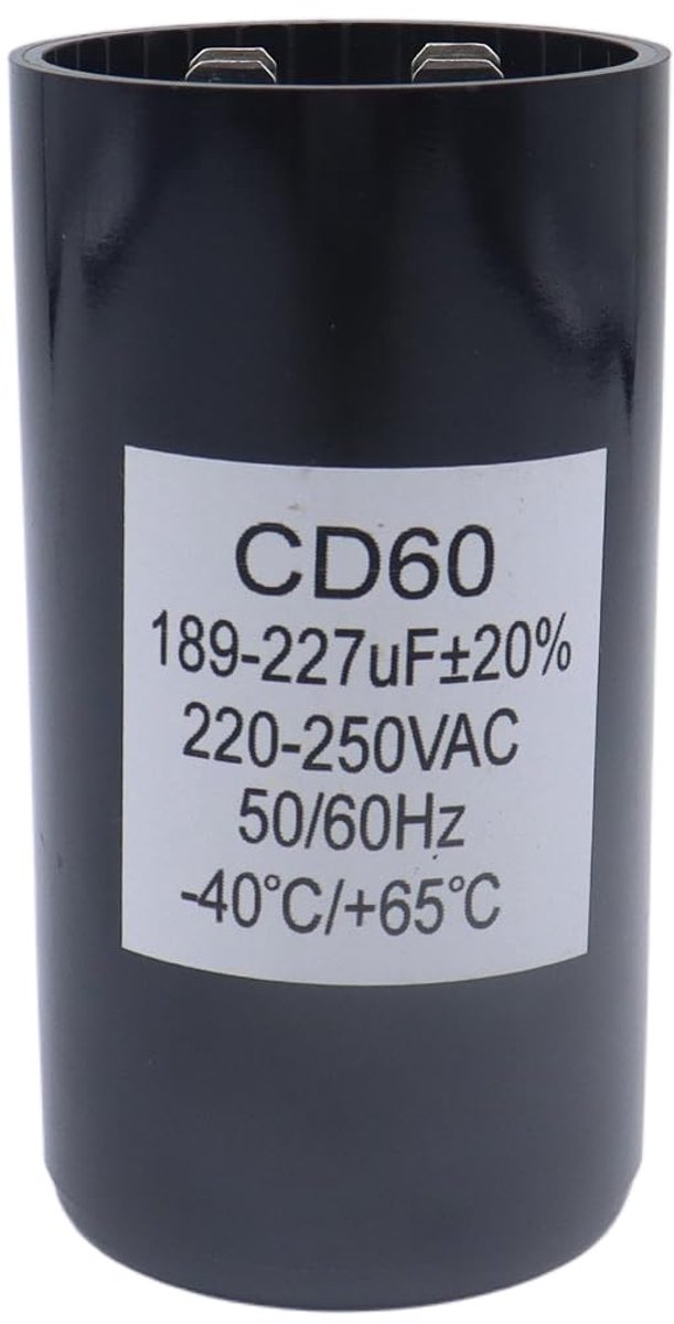 Startcondensator 189-227 µF - CD60 - 220-250 VAC - Voor inductiemotoren - ShopVlot