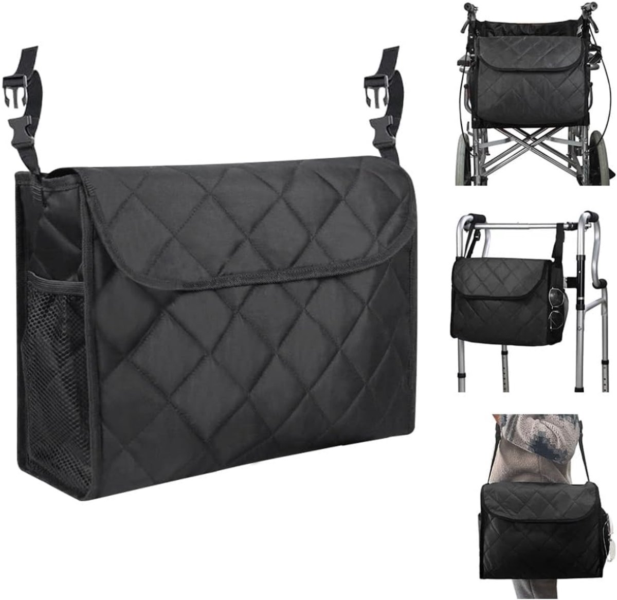 ZRNS® Rollatortas - Tas voor Rollator - Opbergtas - Waterdicht - Zwart