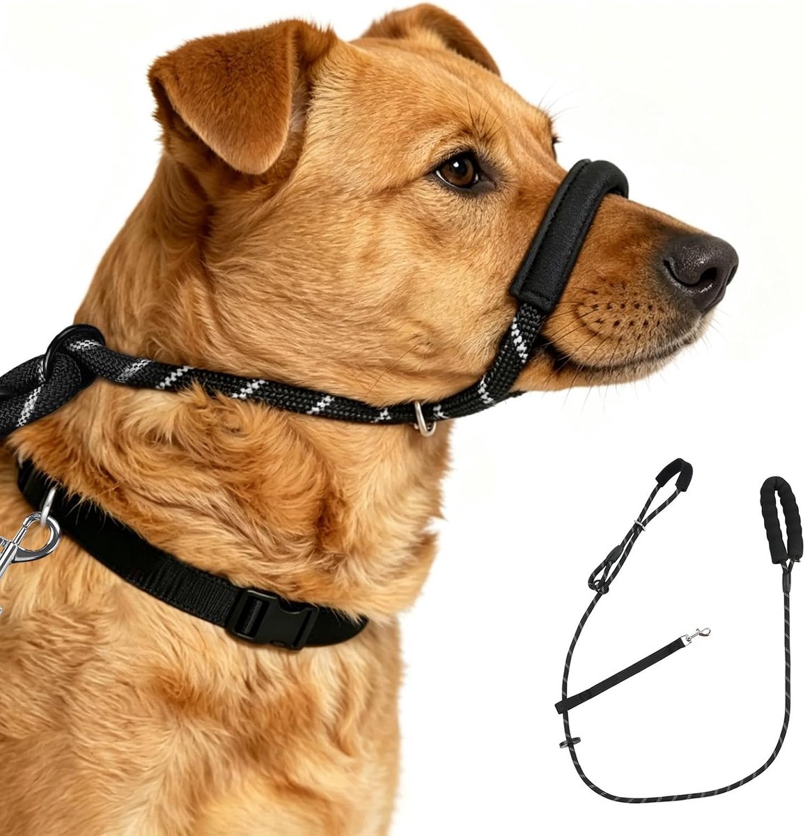 Hondenriem Anti-Trek - Achtvormig - Zacht Neopreen - Comfortabele Training voor Honden - ShopVlot