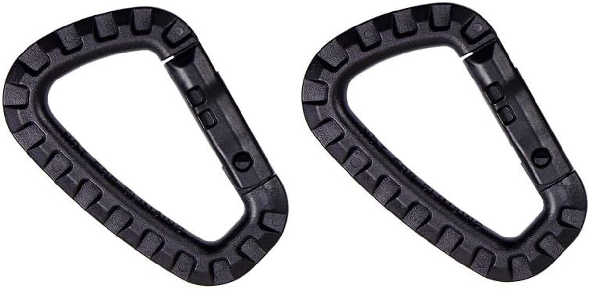 Carabiner haken D-vorm 8,5 cm - lichtgewicht kunststof - maximaal 12 kg belasting - ideaal voor outdoor activiteiten - ShopVlot