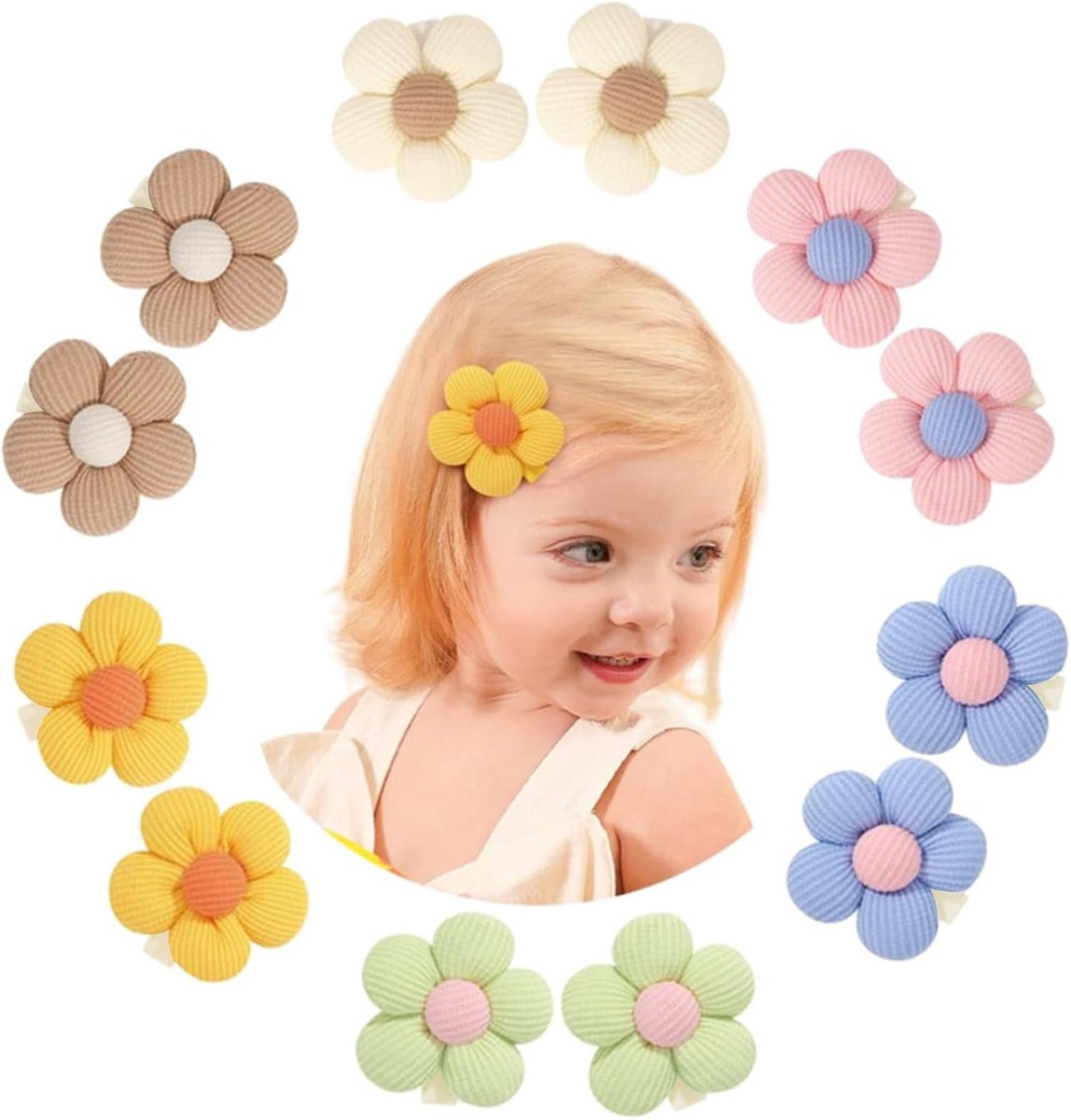 Haarclips 12 Stuks - Fluwelen Bloem Bogen - Non-slip Alligator Clips - Perfect voor Kinderen en Vrouwen - ShopVlot