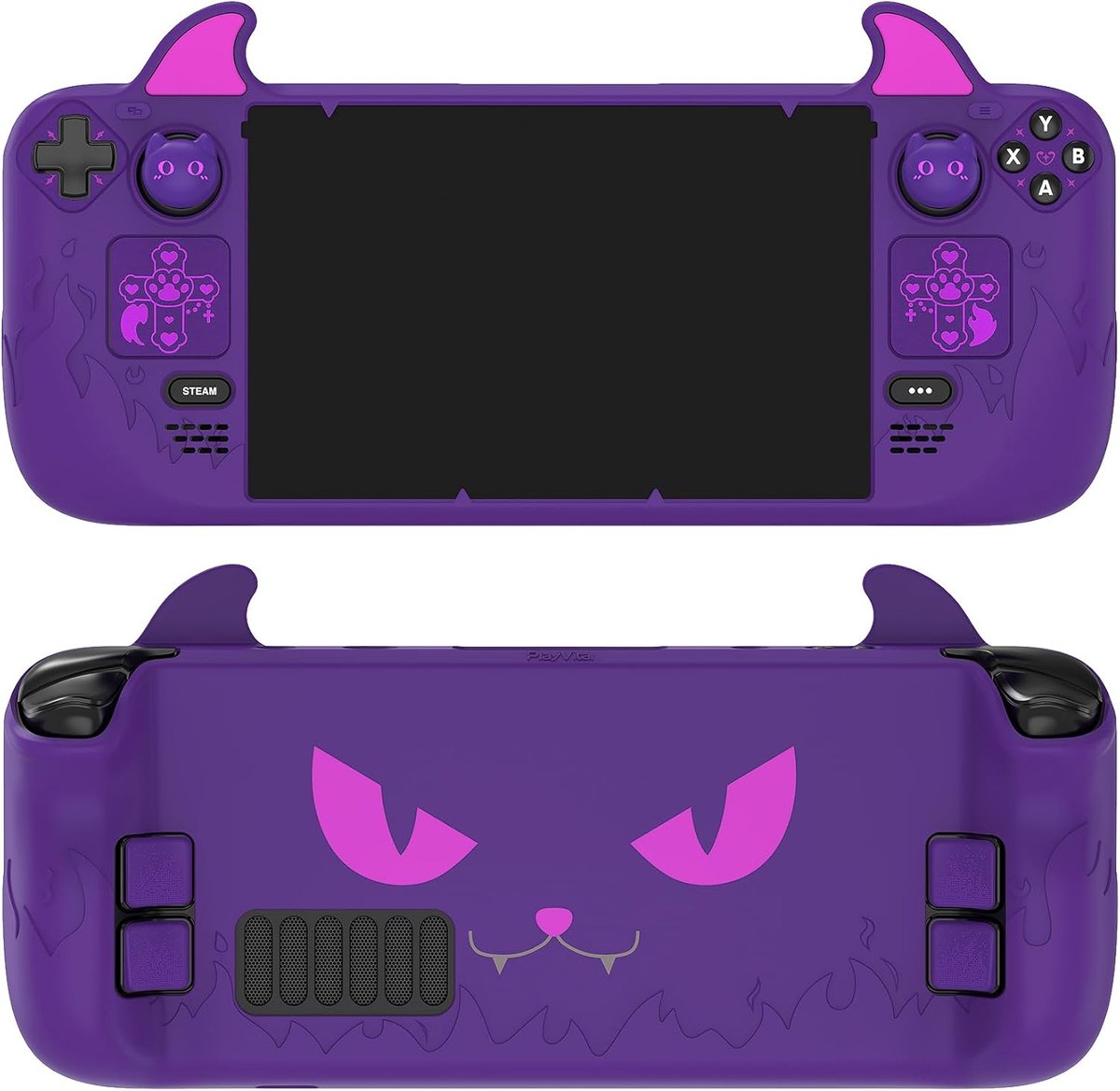 Steam Deck beschermhoes - schattig demon ontwerp - silicone met grip caps - voor optimale bescherming - ShopVlot
