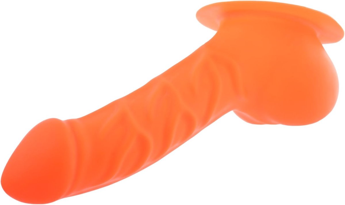 Latex sleeve 14 cm - neon orange - anatomisch gevormd - voor intensere momenten - ShopVlot