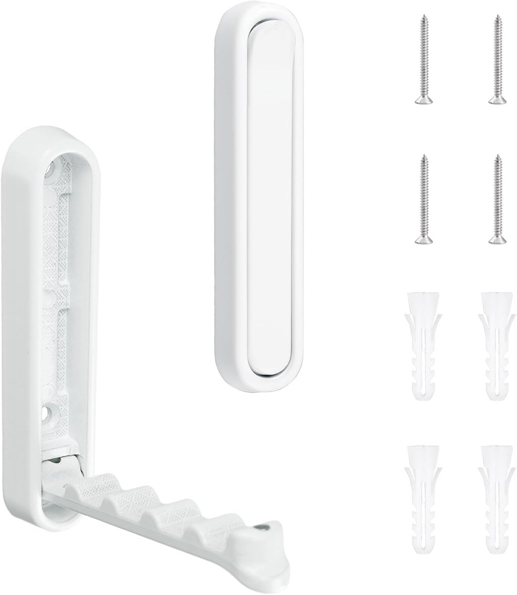 Wandhaak opvouwbaar 2 stuks - aluminiumlegering - antislip zwaar belastbaar - ruimtebesparend - ShopVlot