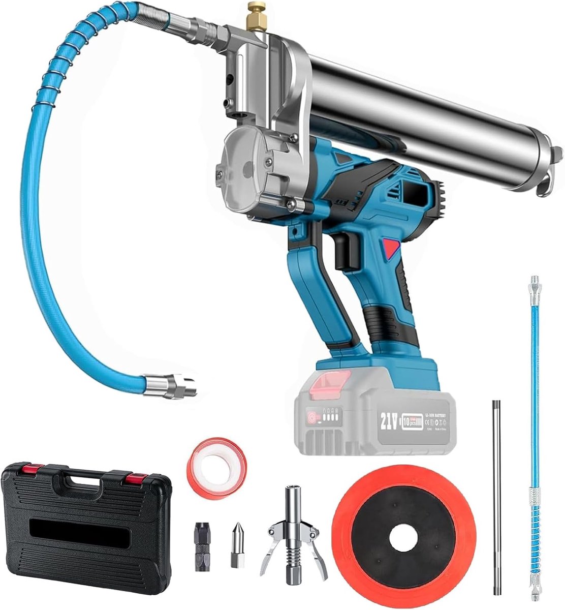 Vetspuit 10000 PSI - Accu aangedreven vetspuit - 45 cm slang - Eenvoudig en snel smeren - ShopVlot