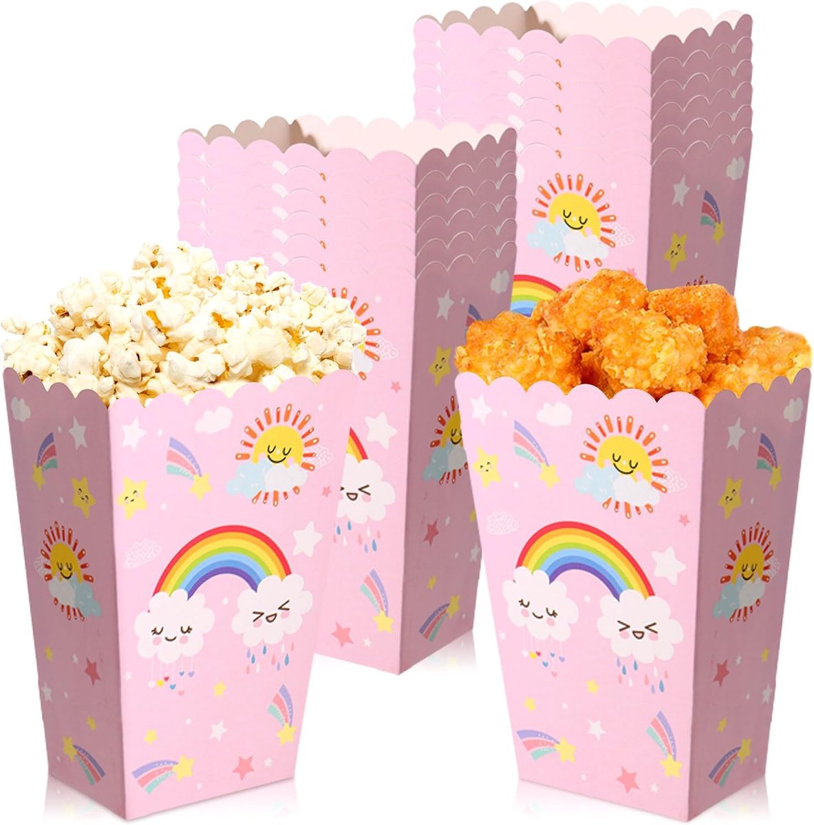 12pcs Rainbow Unicorn Popcorn Boxes Offer Sweets Treats Boxes for Rainbow Party Decoration Baby Shower Wedding Bridal - ShopVlot
