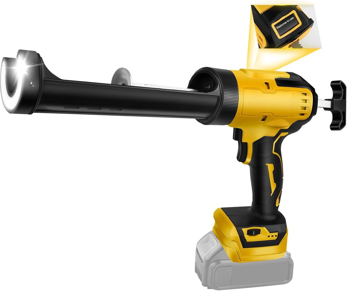 Battery cartridge press compatible with Dewalt 20 V batteries, anti-drip function, LED light and 6 adjustable speeds - ShopVlot