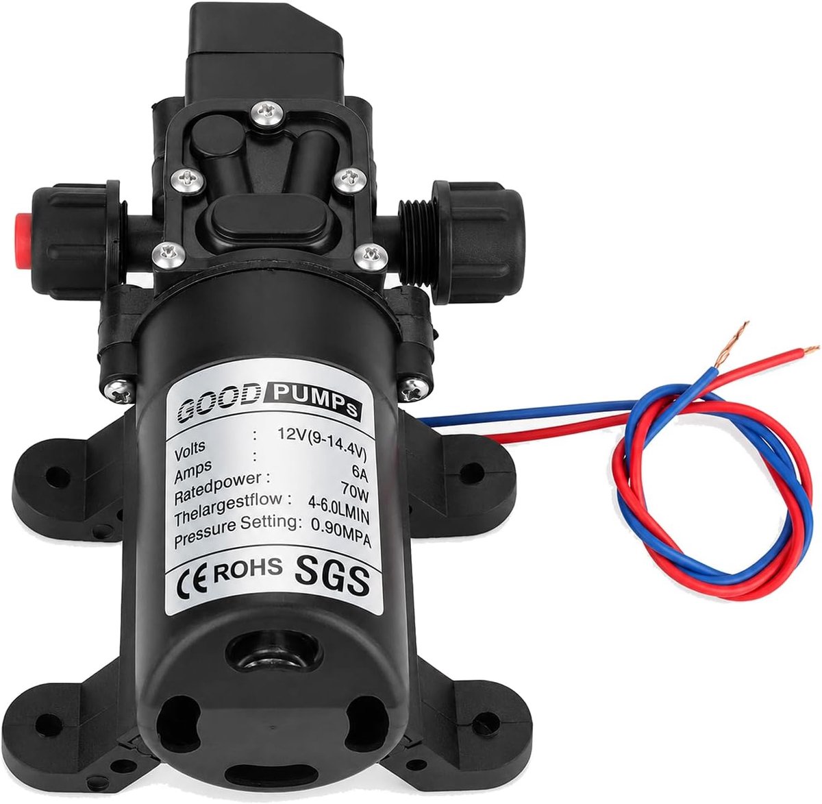 Self Priming Water Pump, High Pressure Diaphragm Diaphragm Pump DC12V 70W Self Priming Electric Sprayer Pump 6L/Min - ShopVlot