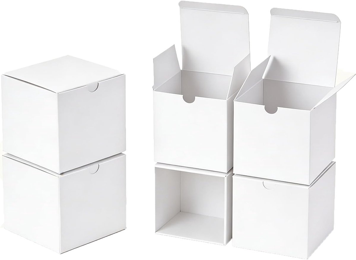 50 stuks geschenkdozen kraftpapier, kartonnen dozen met deksel, geschenkdoos, vierkant, voor geschenken, verjaardag - ShopVlot