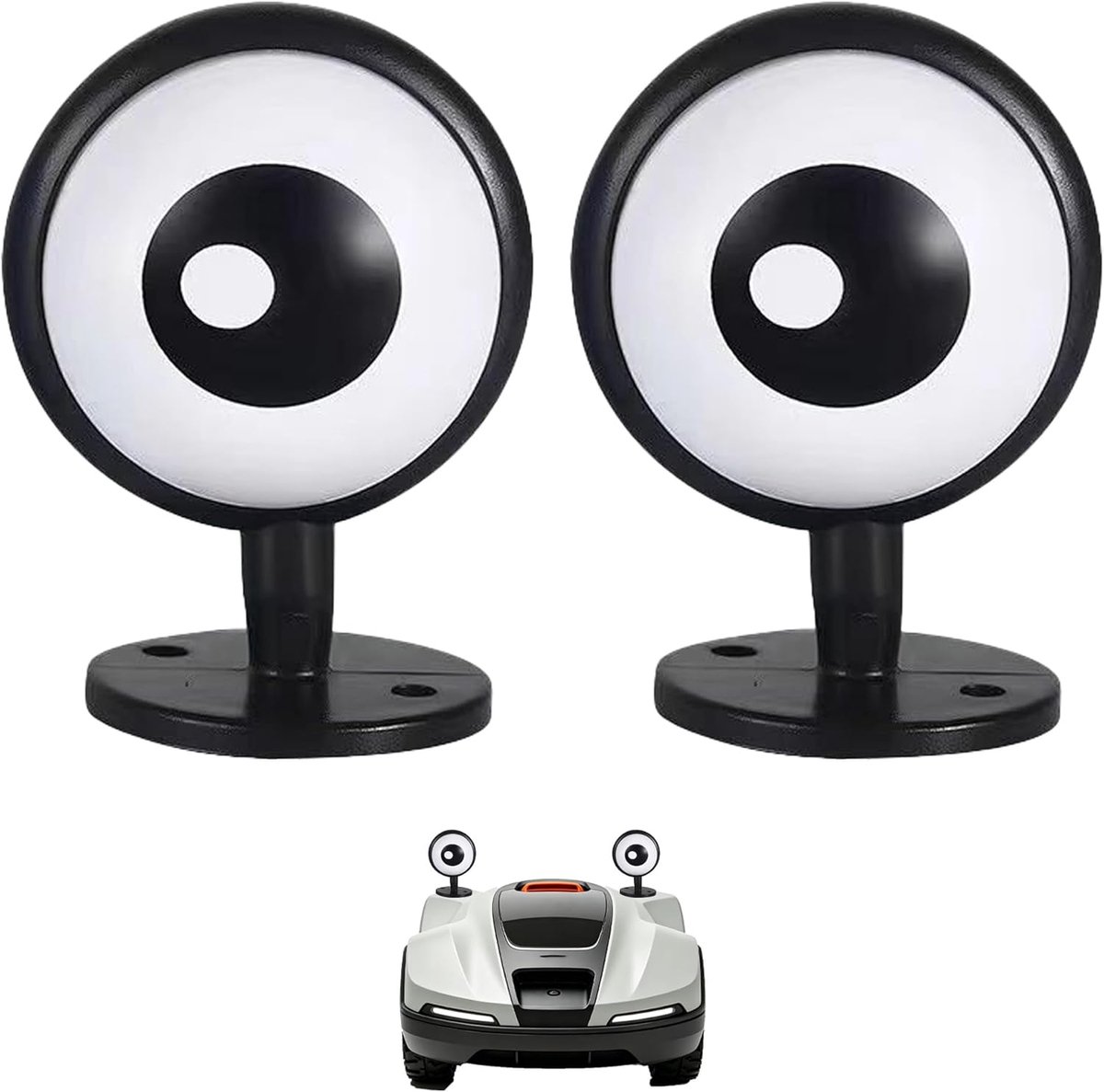 Robotic Lawnmower, 3D Eyes, Decoration, 3D Eyes, Black, for Robotic Lawnmower, Professional Mounting Accessories - ShopVlot
