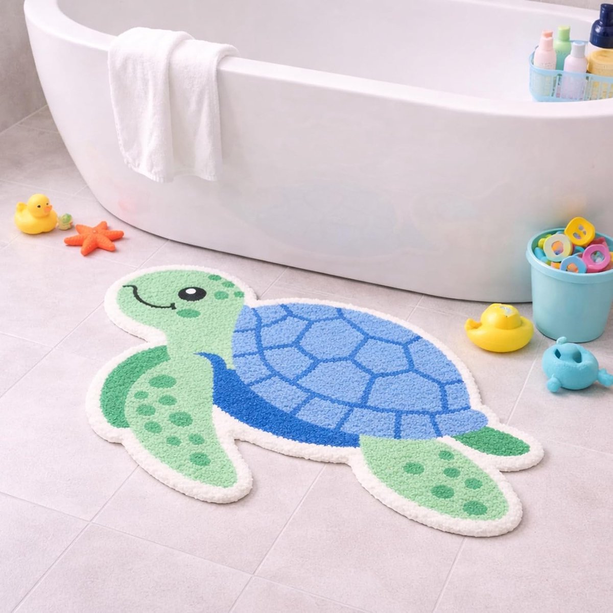 Leuke dieren getuft tapijten, pluche grappig funky tapijt, antislip achterkant badmat, kleurrijke creatieve koele - ShopVlot
