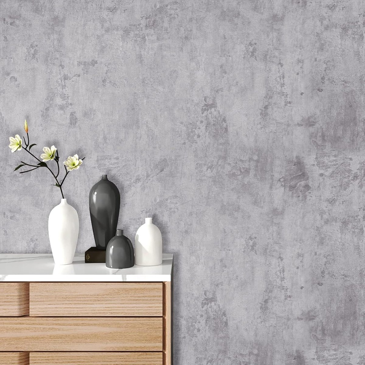 Stickyart Wallpaper Wall Sticker Grey Industrial Cement Effect 30cm x 400cm Kitchen Film Adhesive Film Furniture - ShopVlot
