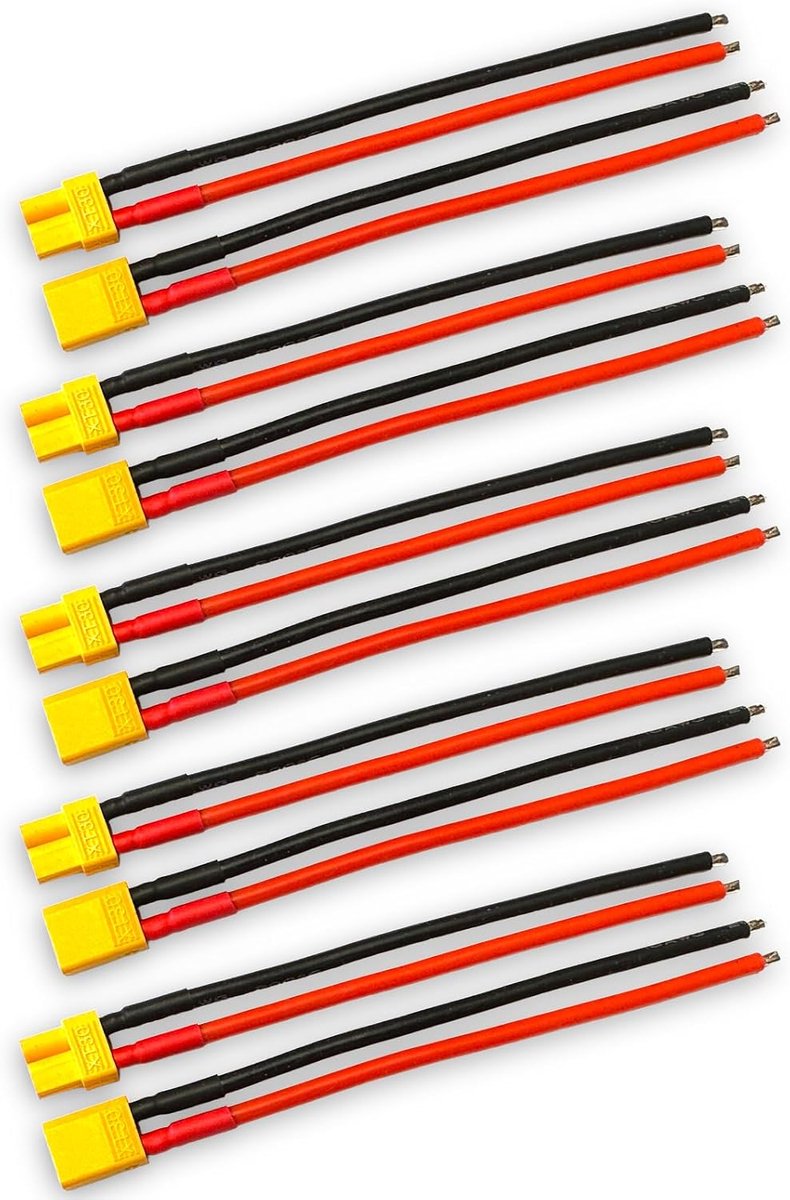 5 pairs (10 pieces) Premium XT30 plugs + socket (Male-Female) incl. 10 cm 16AWG cable adapter cable gold plug for Lipo - ShopVlot