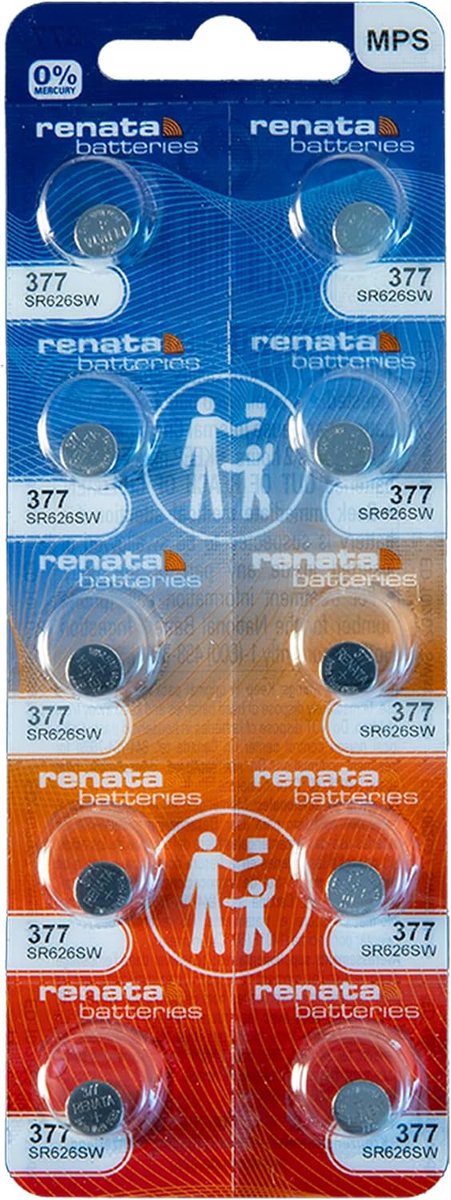 Renata Watch batteries 377, 10 pieces - ShopVlot