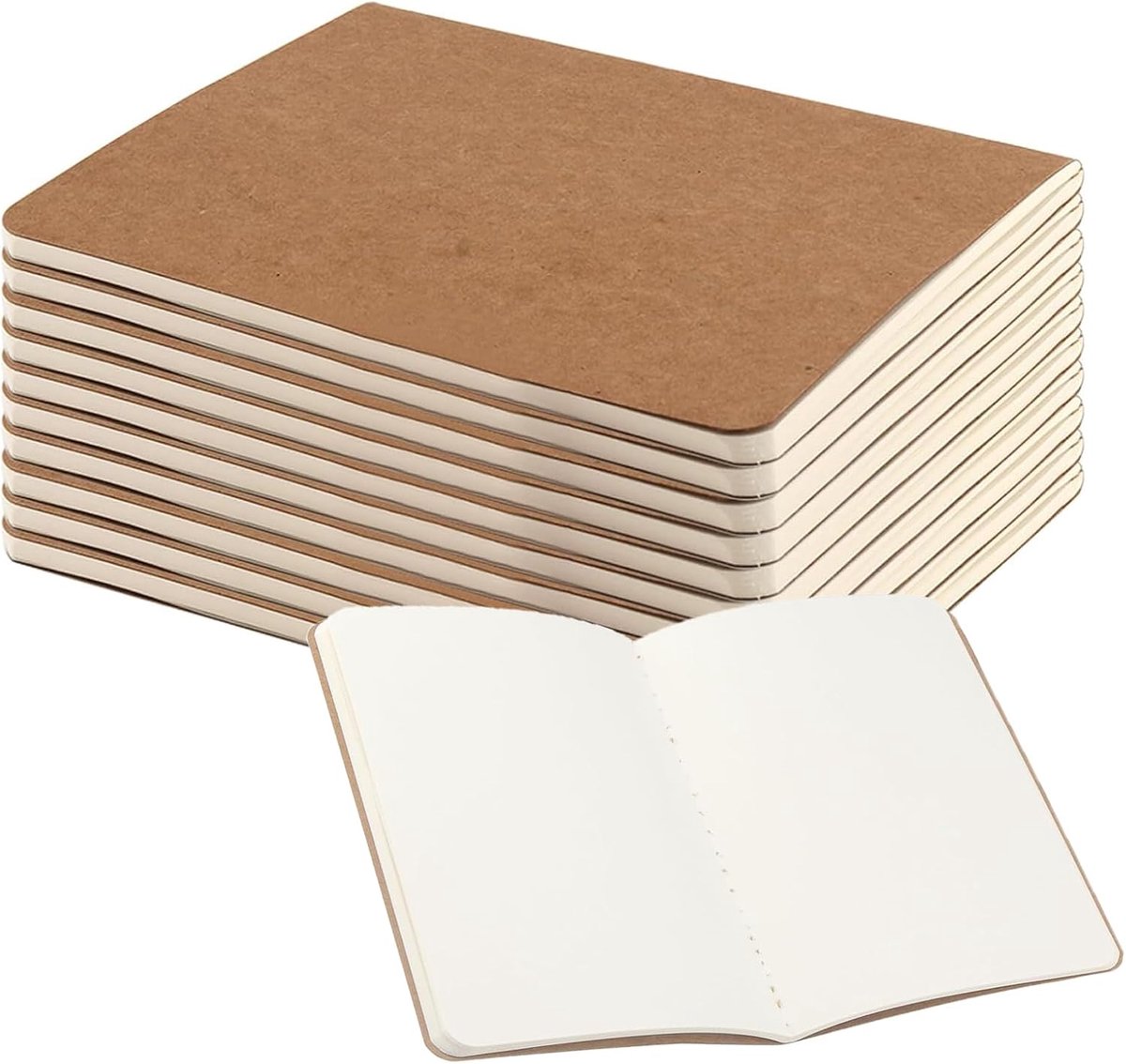 20pcs Notebook A6 Blank, 44 Sheets Small Notebook Kraft Cover Notebook A6 Blanco, A6 Sketchpad Diary Writing Pad - ShopVlot