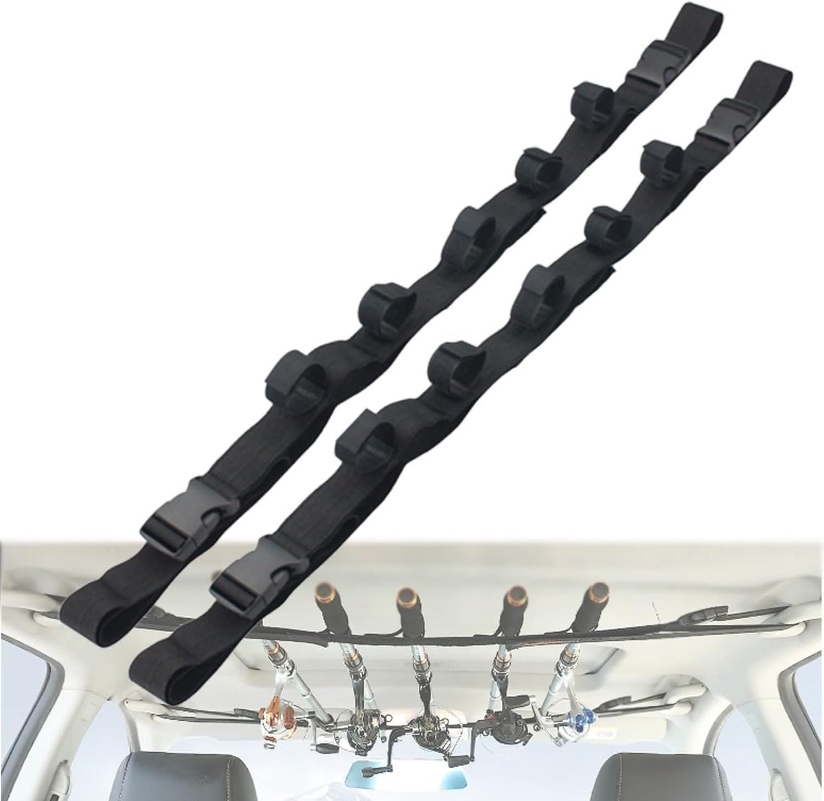 2 Pcs Car Rod Holders, Belts, Car Fishing Rod Holder, Car Fishing Rod Holder for Vehicle, Truck, SUV, Combi, Van - ShopVlot