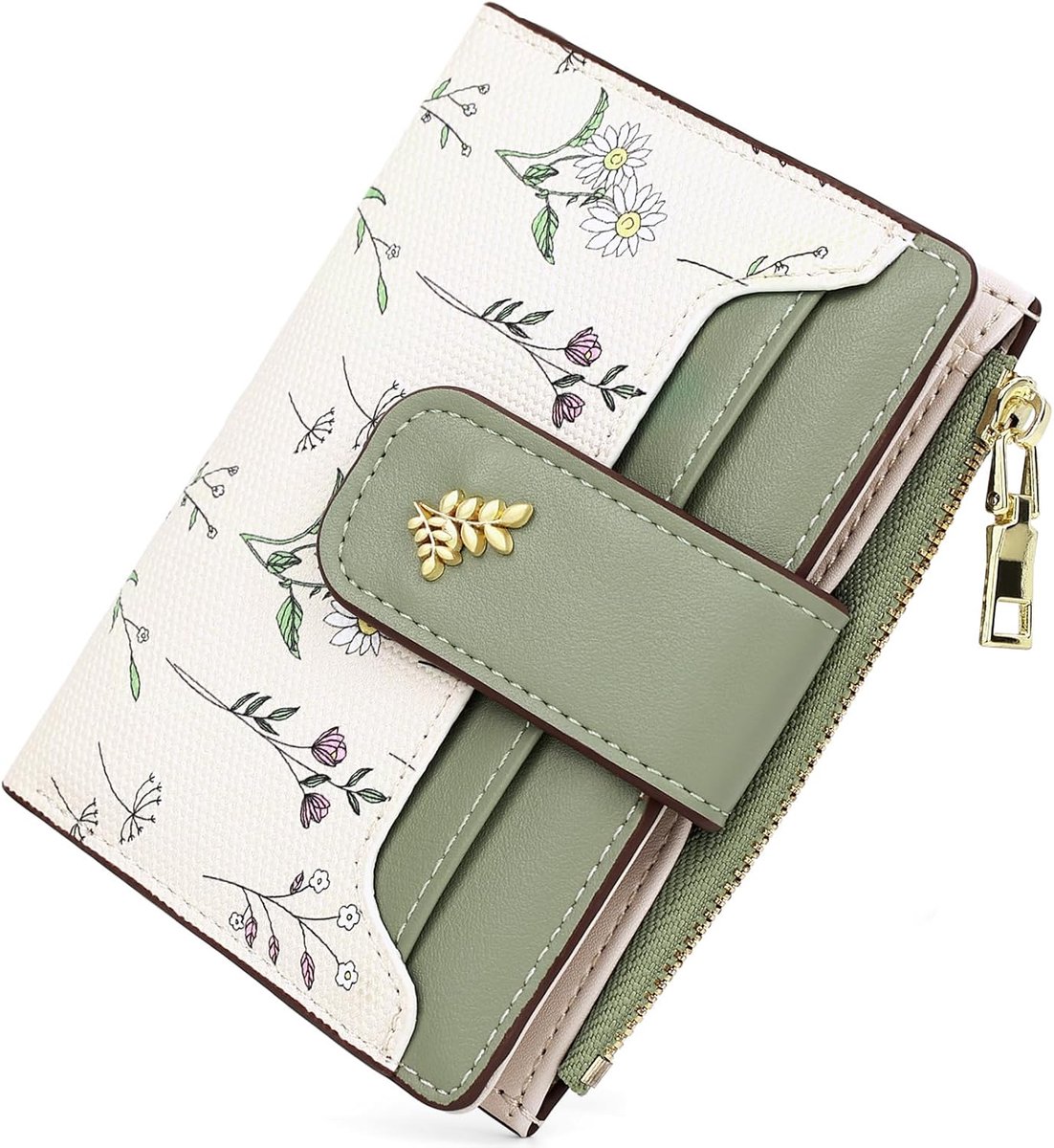 Women's purse, small purse, women's mini purse, for women, purses, flowers, coin pocket and card slots, PU leather - ShopVlot