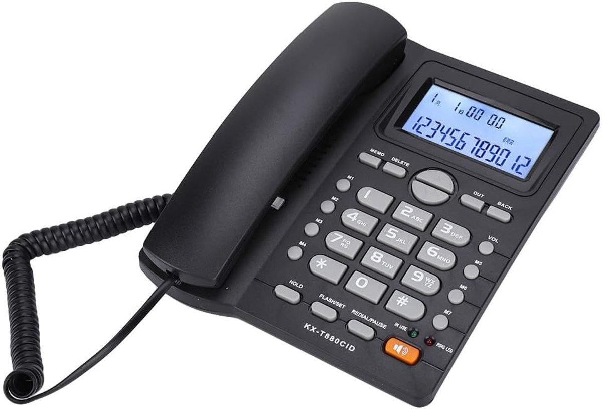 Landline Telephone, Dual-port Expansion Kit Landline Phone with Caller ID with Speaker, Home Office Phone Supports - ShopVlot
