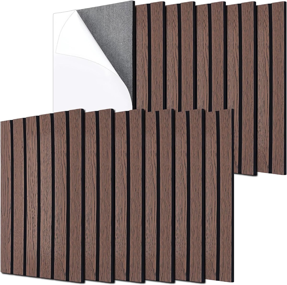 12 stuks akoestische panelen, zelfklevende 3D-wandtegels, 40 x 30 x 0,9 cm dik, decoratieve panelen om af te pellen en - ShopVlot