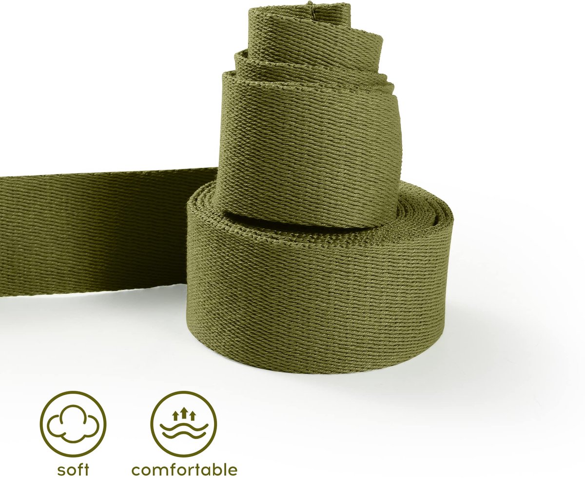 voidbiov D-ringgesp yogariem 1,85 of 2,5 m, duurzame katoenen verstelbare riem, perfect voor het vasthouden van - ShopVlot