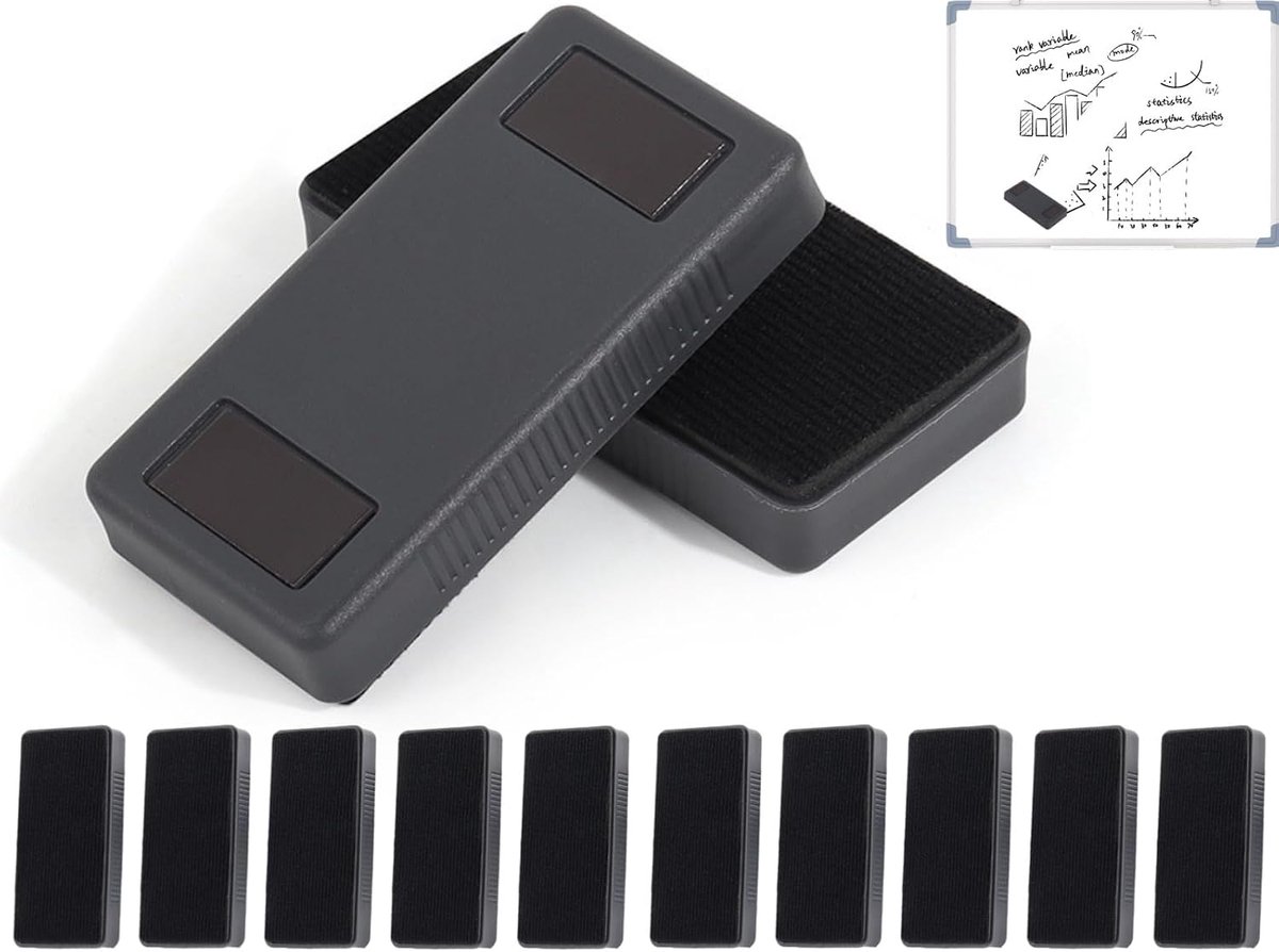 Magnetische whiteboardspons, 10 stuks sterke magnetische gum, whiteboard-gum, whiteboard-gum, magnetische - ShopVlot