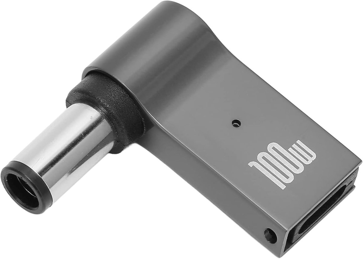 USB C naar DC Adapter - 100W 5A PD Oplader - Rechte Hoek 7.4x5.0mm Plug - Ideaal voor Laptop - ShopVlot