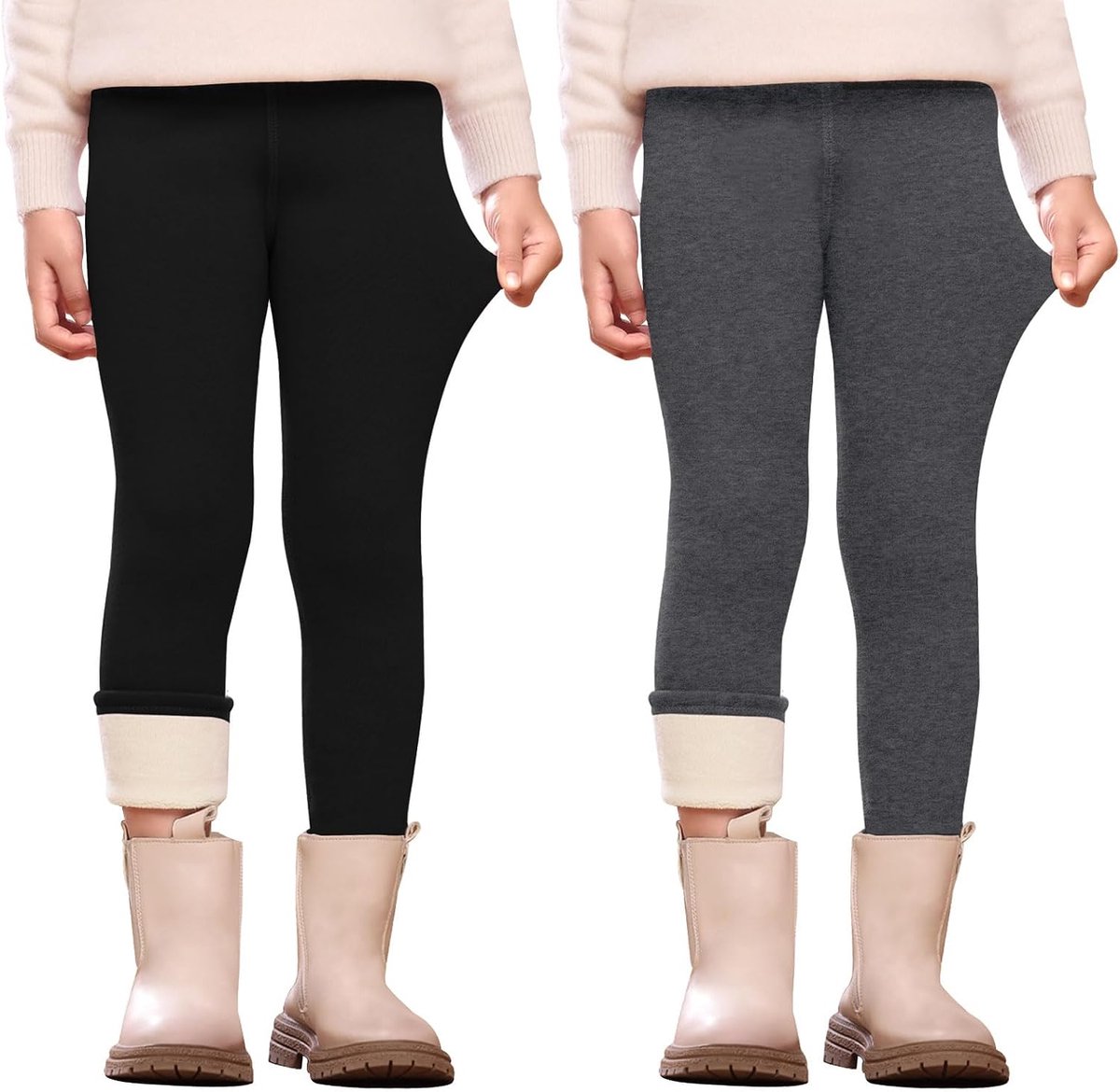 Thermoleggings meisjes 2-pack - winter warm - zacht en elastisch - ideaal voor koude dagen - ShopVlot