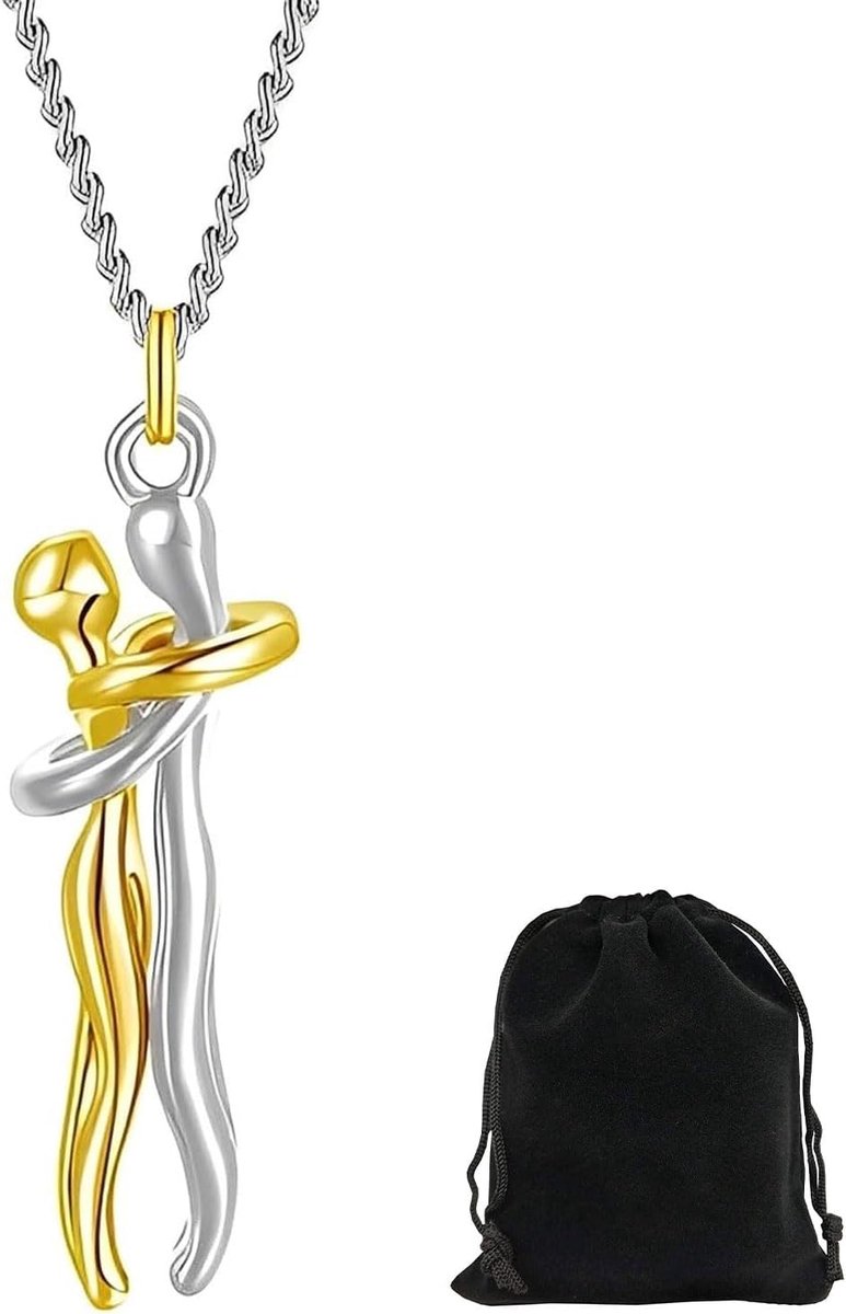 Omarmingsketting verstelbaar - zachte ketting voor koppels - trendy mode voor dames en heren met opbergtas - ShopVlot