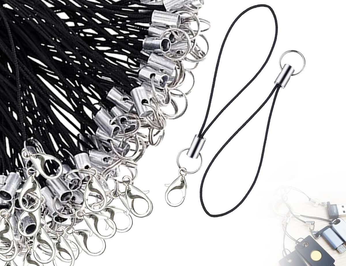 Mobiele telefoon hangers 120 stuks - verwijderbare koordstrap - splitring sleutelhanger - ShopVlot
