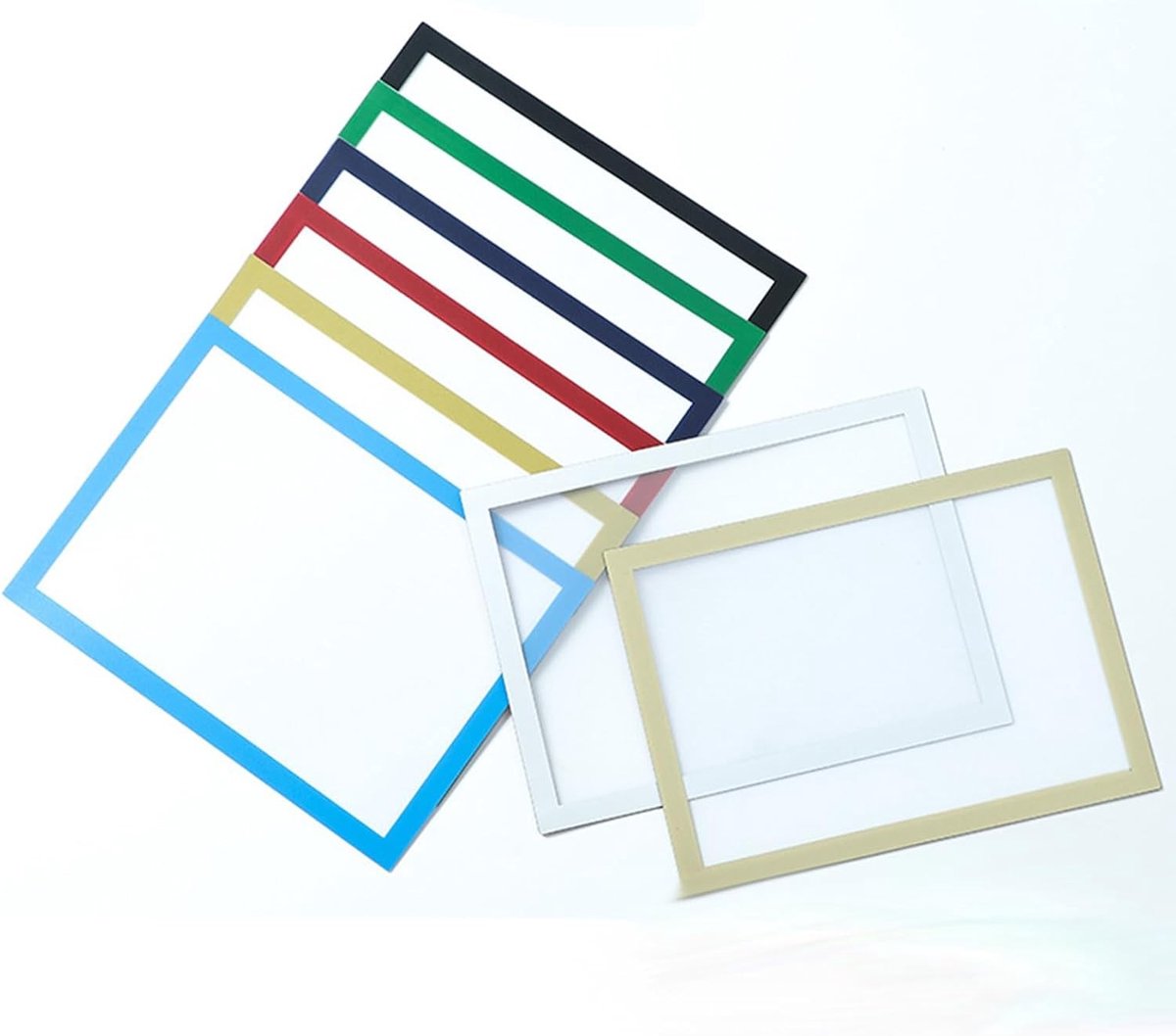 Magneetlijsten A4 - Veelkleurig - Set van 8 - Waterdicht Magnetisch PVC - Voor Documenten en Posters
