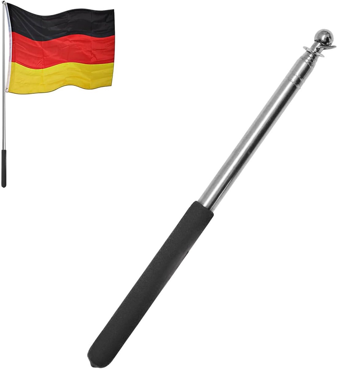 Telescopische vlaggenmast - RVS - Handheld en uitbreidbaar - Ideaal voor evenementen - ShopVlot