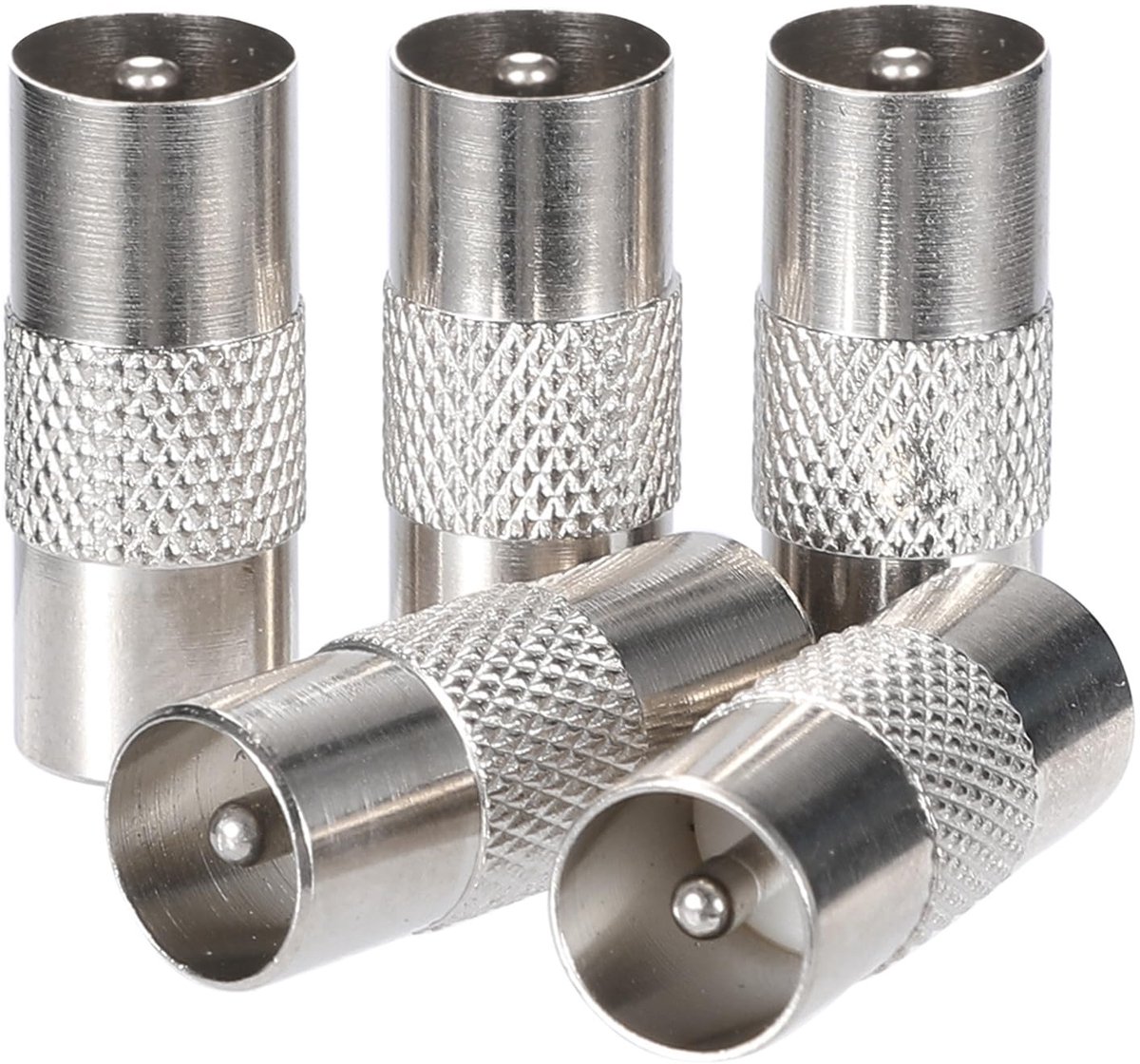 TV coaxiaal stekker - male to male - 5 stuks - hoogwaardige adapter - eenvoudig aansluiten - ShopVlot