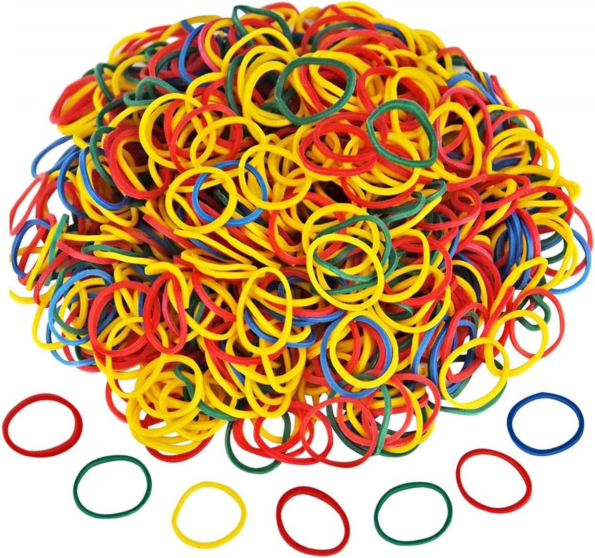Rubber bands 1000pcs - kleurrijk - 1,5 cm dik - perfect voor knutselen en haarstijlen - ShopVlot